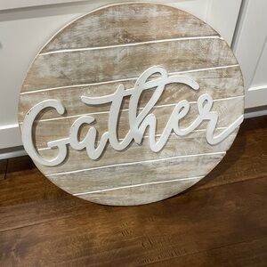 Rustic White and Brown 'Gather' Wall Decor